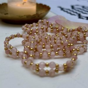 Tantric Necklace aus rose Andenopal & Rosenquarz