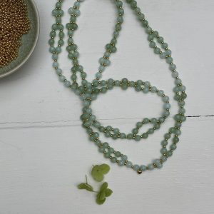 Tantric Necklace aus Amazonit & Quartz mit Herzchen